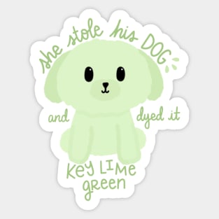 Key Lime Green Dog Sticker